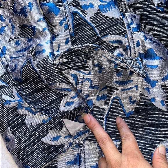 Derek Lam Floral Blue and Gray Blazer - Picture 9 of 16